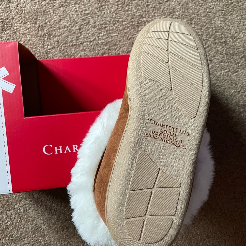 NWT Ladies Charter Club Indoor/Outdoor Slippers - Picture 2 of 5